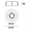 RECESSED Vestavné stropní svítidlo, výklopné +-45°, materiál sádra, povrch bílá, pro žárovku 1x50W, GU5,3, 12V, IP20, tř.3, rozměry d=155mm, h=60mm náhled 5