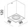 DATO Stropní svítidlo bodové, výklopné, materiál hliník, povrch kartáčovaný, 1x50W, GU10 ES50, 230V, IP20, rozměry 95x95mm, h=125mm. náhled 10