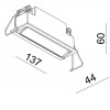 CETI Vestavné buňkové svítidlo, těleso hliník, rámeček bílá mat, LED 10W, teplá 3000K, 700lm, stmívatelná, IP20, rozměry 137x60x44mm. náhled 3