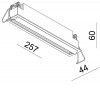 CETI Vestavné buňkové svítidlo, těleso hliník, rámeček bílá mat, LED 20W, teplá 3000K, 1120lm, stmívatelná, IP20, rozměry 257x60x44mm. náhled 4