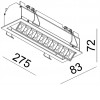 CETI 10 ADJUST Stropní, vestavné, bodové, výklopné +90° svítidlo, těleso hliník, rámeček bílá, komínek černá, LED 20W celkem, teplá 2900K, 1545lm, vyzař. úh. 45° Ra80, 700mA, tř.3, 275x72x83mm, stř. život 30.000 hod náhled 4