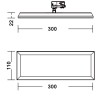 panel TRACK LIGHT LED Svítidlo do 3F lišty, nastavit směr svíc 340°, hliník, povrch bílá mat, difuzor plast opál, LED 20W, neutrální 4000K, 1500lm, Ra80, 110-240V, IP20, tř.1, 300x100x22mm, do 3F lišty NORDIC ALUMINIUM náhled 6