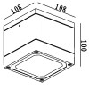 MOB II Přisazené stropní venkovní svítidlo, materiál hliník, povrch antracit, difuzor plast opál, pro zářivku 1x9W, GX53, 230V, IP54, tř.1, rozměry 108x108x100mm náhled 7