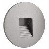 ALWAID Dekorativní kryt pro vestavné svítidlo do stěny, kruhové, materiál hliník, povrch stříbrná, detail schodkový čtvercový výřez, rozměry d=78mm. náhled 1