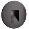 ALWAID Dekorativní kryt pro vestavné svítidlo do stěny, kruhové, materiál hliník, povrch černá, detail schodkový čtvercový výřez, rozměry d=78mm. náhled 1