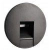 ALWAID Dekorativní kryt pro vestavné svítidlo do stěny, kruhové, materiál hliník, povrch černá, detail čtvercový výřez, rozměry d=78mm. náhled 1