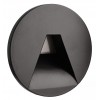 ALWAID Dekorativní kryt pro vestavné svítidlo do stěny, kruhové, materiál hliník, povrch černá, detail trojúhelníkový výřez, rozměry d=78mm. náhled 1