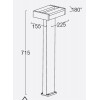 EXOPRTATO FL 17,8W, IP44 Sloupkové venkovní svítidlo, nastav. směr svícení, těleso hliník, povrch tmavě šedá, difuzor plast opál, LED 17,8W, 1300lm, teplá 3000K, 230V, IP54, tř.1, rozměry 225x155mm, h=715mm. náhled 2