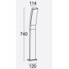 FACILIS FL 19W, IP54, TUYA Sloupkové svítidlo, hliník, tm. šedá, dif plast opál, smart Tuya, Bluetooth, LED 19W, 1200lm, mob. tel. CCT nastav. teplota teplá 2700K-denní 6500K, stmív. Ra80, IP54, tř.1, rozměry 114x740mm. náhled 2