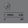 ADAME 1,1W, IP54, USB C Stolní lampa, těleso hliník, černá mat, krycí plast čirý, LED 1,1W, 100lm, teplá 3000K, dotyk stmívání, Ra80, napájení akumulátor 2200mAh, nabíjení USB C, IP54, rozměry d=110mm, h=280mm náhled 2