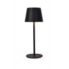 ADAME 1,1W, IP54, USB C Stolní lampa, těleso hliník, černá mat, krycí plast čirý, LED 1,1W, 100lm, teplá 3000K, dotyk stmívání, Ra80, napájení akumulátor 2200mAh, nabíjení USB C, IP54, rozměry d=110mm, h=280mm náhled 1