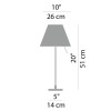 COSTANZIA-LED Stolní lampa, základna kov, povrch chrom lesk, stínítko plast bílá, pro žárovku 1x6W, E14, 230V, IP20, tř.2. rozměry d=260mm h=510mm, vč.sv.zdr. náhled 3
