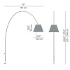 LADY Nástěnná lampa, základna kov, povrch chrom lesk, pro žárovku 1x140W, E27, 230V, IP20, tř.2. rozměry základna l=1910mm, max h=2480mm, pouze základna, stínítko dodáváno samostatně náhled 2