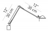 D12ELa45 BERENICE 45 PARETE Nástěnná lampa, těleso hliník, povrch černá, pro žárovku 1x35W, G6,35, 230V/12V, IP20, základna d=150mm, dvě ramena 450+450mm, s vypínačem, vč. základny, stínítko SAMOSTATNĚ náhled 7