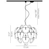 HOPE D66/18 Závěsné svítidlo, základna nerez, leštěný, ramena plast transparent, stínítko plast, prismat čočky, pro žárov 1x105W, E27, 230V, IP20, stínítko d=720mm, h=540mm, lankový závěs l=2700mm, lze zkrátit náhled 4