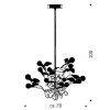 BIRDIE Závěsné svítidlo lustr, závěs ovinutý vodiči v barvě červená, dekorativní křidélka z husího peří, 12x10W, E27, 230V/24V, IP20, rozměry d=700mm, h=1000mm, záv max 2600mm náhled 7