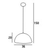 DOME Závěsné svítidlo, těleso kov, povrch bílá, vnitřní bílá, clona chrom, pro žárovku 1x60W, E27, 230V, IP20, d=350mm, h=200mm, závěs l=1300mm, lze zkrátit náhled 5