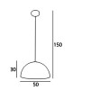 DOME Závěsné svítidlo, těleso kov, povrch chrom lesk, vnitřní bílá, clona chrom, pro žárovku 1x60W, E27, 230V, IP20, d=500mm, h=300mm, závěs l=1200mm, lze zkrátit náhled 6