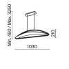 DELIVE HL 33W Závěsné svítidlo, lustr, základna kov, povrch mosaz, difuzor plast opál, LED 33W, 2040lm, teplá 3000K, Ra80, 230V, IP20, rozměry 1030x210mm, vč závěs lanka l=3250mm, lze zkrátit. náhled 5