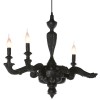 SMOKE CHANDELIER 3x40W E14 Závěsné svítidlo lustr, spálené dřevo potřené epoxidem, barva černá, pro žárovku 3x40W, E14, 230V, IP20, h=550mm, d=650mm náhled 1