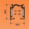 3F NAPÁJECÍ LIŠTA NORDIC ALUMINIUM Přisazená/závěsná 3-okruhová napájecí lišta, materiál hliník, povrch černá RAL9005, 3x230V, 3x16A, IP20, L=4000mm, 3F NORDIC ALUMINIUM - GLOBAL TRAC - LIVAL náhled 3