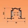 VESTAVNÁ 3F LIŠTA NORDIC ALUMINIUM Vestavná 3-okruhová napájecí lišta, materiál hliník, povrch šedá RAL7040, 3x230V, 16A, IP20, L=1000mm, NORDIC ALUMINIUM - GLOBAL TRAC - LIVAL náhled 2