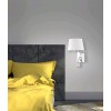 AWA WALL 1x60W E27+LED 3W 3000K  230V IP20 Nástěnné svítidlo, základna kov, povrch chrom lesk, stínítko textil bílá, pro žárovku 1x60W, E27, bodovka nastavitelný směr svícení LED 3W, teplá 3000K, 230V, IP20, rozměry 360x170x330mm, vč vypínače náhled 3