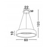 RANDO Závěsné svítidlo, základna kov, povrch šedá, difuzor akryl bílá, LED 1x42W, neutrální 4000K, 2520lm, 230V, IP20, rozměry d=600mm, včetně závěsného kabelu l=1200mm náhled 3