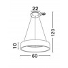 RANDO Závěsné svítidlo, základna kov, povrch bílá, difuzor akryl bílá, LED 1x42W, teplá 3000K, 2520lm, 230V, IP20, rozměry d=600mm, včetně závěsného kabelu l=1200mm náhled 5