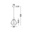 PIETRA Závěsné svítidlo, základna kov, stínítko kov drátěné, povrch černá, pro žárovku 1x40W, E27, 230V, IP20, rozměry d=200mm, vč.závěsného kabelu l=1200mm, lze zkrátit náhled 3