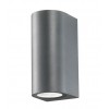 VIKAS WALL 2x35W GU10 230V IP54 Nástěnné venkovní svítidlo, základna hliník, povrch tmavě šedá, pro žárovku 2x35W, GU10, 230V, IP54, rozměry 70x80x150mm, svítí nahoru/dolů náhled 1
