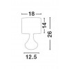 ROSIA TABLE Stolní lampa, základna kov bílá mat, stínítko textil bílá, pro žárovku 1x40W, E14, 230V, IP20, rozměry d=180mm h=260mm náhled 4