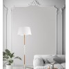 RAYLA stojací Stojací lampa, základna kov, povrch bílá s dřevěným detailem, stínítko textil bílá, pro žárovku 1x40W, E27, 230V, IP20, tř.1, rozměry d=450mm h=1550mm náhled 3