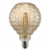 SHINIE LED 1x2W IP20 TŘ.2 Světelný zdroj, základna kov,difuzor plast jantarová s geometrickými detaily, žárovka LED 1x2W, E27, teplá 2200K, 140lm, Ra80, 230V, IP20, tř.2, rozměry d=120mm, l=177mm náhled 1