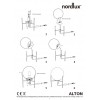 Alton Stolní lampa, těleso foukané sklo, povrch kouřová černá s matnými černými nožkami, pro žárovku E14, max. 15W, 230V, IP20, tř.2, stínítko 200mm, vč záv kabelu s textilním úpletem - černá, l=1500mm náhled 3