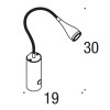 MENTO Nástěnné svítidlo, těleso kov, flexibilní rameno husí krk, povrch bílá, LED 3W 130lm/cca 8W žár, 230V, IP20, rozměry 190x300mm, vč vypínače, kabel+ vidlice 230V náhled 4