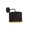 VINTON WL 1x10W, E27 Nástěnná lampa, základna kov, povrch černá, stínítko textil vnější černá, vntřní zlatá, pro žárovku 1x10W, E27, 230V, IP20, tř.1, rozměry d=230mm, h=280mm. náhled 1
