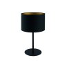 VINTON TL 1x10W E27 Stolní lampa, těleso kov, barva černá, stínítko textil vnější černá, vnitřní zlatá, pro žárovku 1x10W, E27, 230V, IP20, rozměry d=230mm, h=405mm. náhled 1