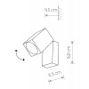 CALONIE, 1x10W, GU10, IP54 Nástěnné venkovní svítidlo, výklopné +-90°, těleso hliník, povrch černá grafit, krycí sklo čiré, pro žárovku 1x10W, GU10, 230V, IP54, tř.1, rozměry 65x95x98mm náhled 4