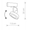 PASSE S1 Stropní jednobodové svítidlo, nastav směr svícení, těleso kov, povrch černá grafit, bílé detaily, pro žárovku 1x75W, GU10, 230V, IP20, tř.1, rozměry 115x200mm náhled 3