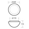 AURA 1 IN-12DU2/040 Stropní svítidlo, základna plast, povrch bílá, difuzor sklo triplex opál, pro žárovku 1x7W, E27 A60, 230V, do koupelny IP43, tř.2, "F" d=220mm, h=110mm, úchyt skla klapky náhled 3