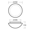 AURA 7 LED-1L12C03BT12/012 3000 Stropní svítidlo, základna kov, povrch bílá, difuzor sklo opál, LED 9W, teplá 3000K, 1080lm/700lm, Ra80, 230V, IP44, zař. tř.1, "F", d=250mm, h=110mm, úchyt skla bajonet náhled 2