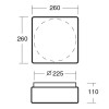 LINA 2 IN-12K53/035 Stropní svítidlo, základna kov, povrch bílá, difuzor sklo opál, pro žárovku 1x10W, E27 A60, 230V, do koupelny IP43, tř.2, 260x260x110mm náhled 2