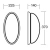 ALMA 2 Stropní svítidlo oválné, základna kov, rámeček bílá, difuzor sklo opál, pro žárovku 1x10W, E27 A60, 230V, IP41, 370x225x140mm náhled 5