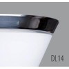 IN-12U5/244/DL14NELA Nástěnné svítidlo, základna kov, povrch bílá, límec nerez lesk, difuzor sklo opál, pro žárovku 1x7W, E27 A60, 230V, IP43, 270x140x120mm náhled 2