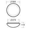 TITAN 1, LED-1L14B07KN62/PM06 3000 Stropní svítidlo, základna kov, povrch bílá, difuzor plast PMMA opál, LED 20W, 2590lm, teplá 3000K, 230V, do koupelny IP54, 1N, tř.1, d=300mm, h=110mm. náhled 2