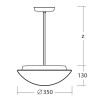 AURA P3, IN-22ZK63/062/z1 Závěsné svítidlo, materiál kov, povrch bílá, stínítko sklo opál, pro žárovku 2x10W, E27, 230V, IP41, tř.1, rozměry d=350mm, tyčový závěs l=200mm. náhled 2