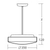 EDNA P3, IN-22ZK63/024/z5 Závěsné svítidlo, materiál kov, povrch bílá, stínítko sklo opál, pro žárovku 2x10W, E27, 230V, IP41, tř.1, rozměry d=350mm, tyčový závěs l=1000mm. náhled 2