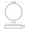 DELIA 2 LED-1L16B07KN83/PM23 HF 4000 Stropní svítidlo,HF senzor pohybu, dosah 8m, záběr 360°/150°,čas 10s-10min, soumr 10-1000lx, zákl kov, bílá, difuzor plast PMMA, LED 36W, neutr 4000K, 5070lm, Ra80, 230V, IP54, tř.1, d=400mm, náhled 4