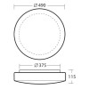 EDNA 5 LED-1L16C07K88/028 IP43 36W DALI senzor HF Stropní svítidlo, senzor HF, záběr 150°, dosah 8m, čas 10s-10min, základna kov bílá, difuzor sklo opál, LED 36W, 5070lm, neutrální 4000K, stmív DALI, 230V, zvýš krytí IP43, d=490mm, h=115mm náhled 5